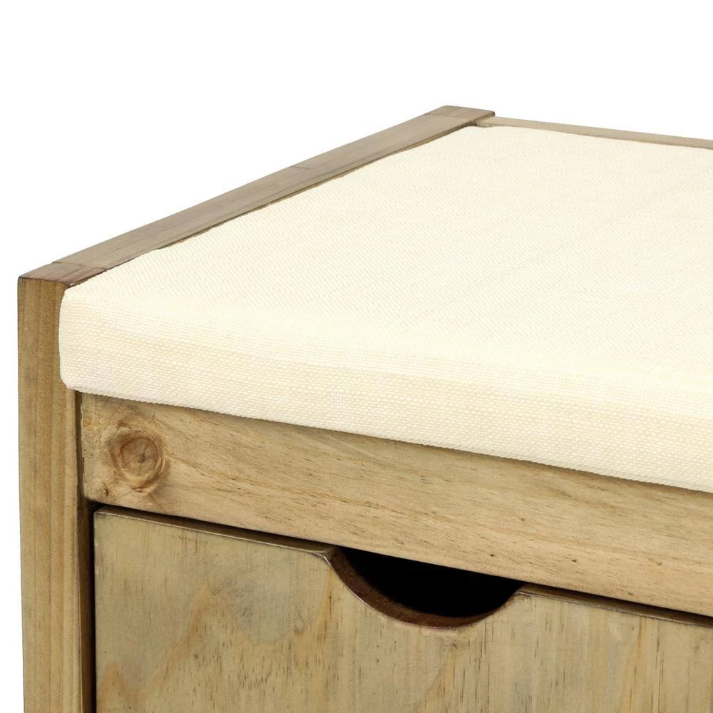 Antique Brown Storage Bench 19.8 in. H x 14 in. W x 39 in. L by Wateday 5 Antique Brown Storage Bench 19.8 in. H x 14 in. W x 39 in. L by Wateday - Image 5