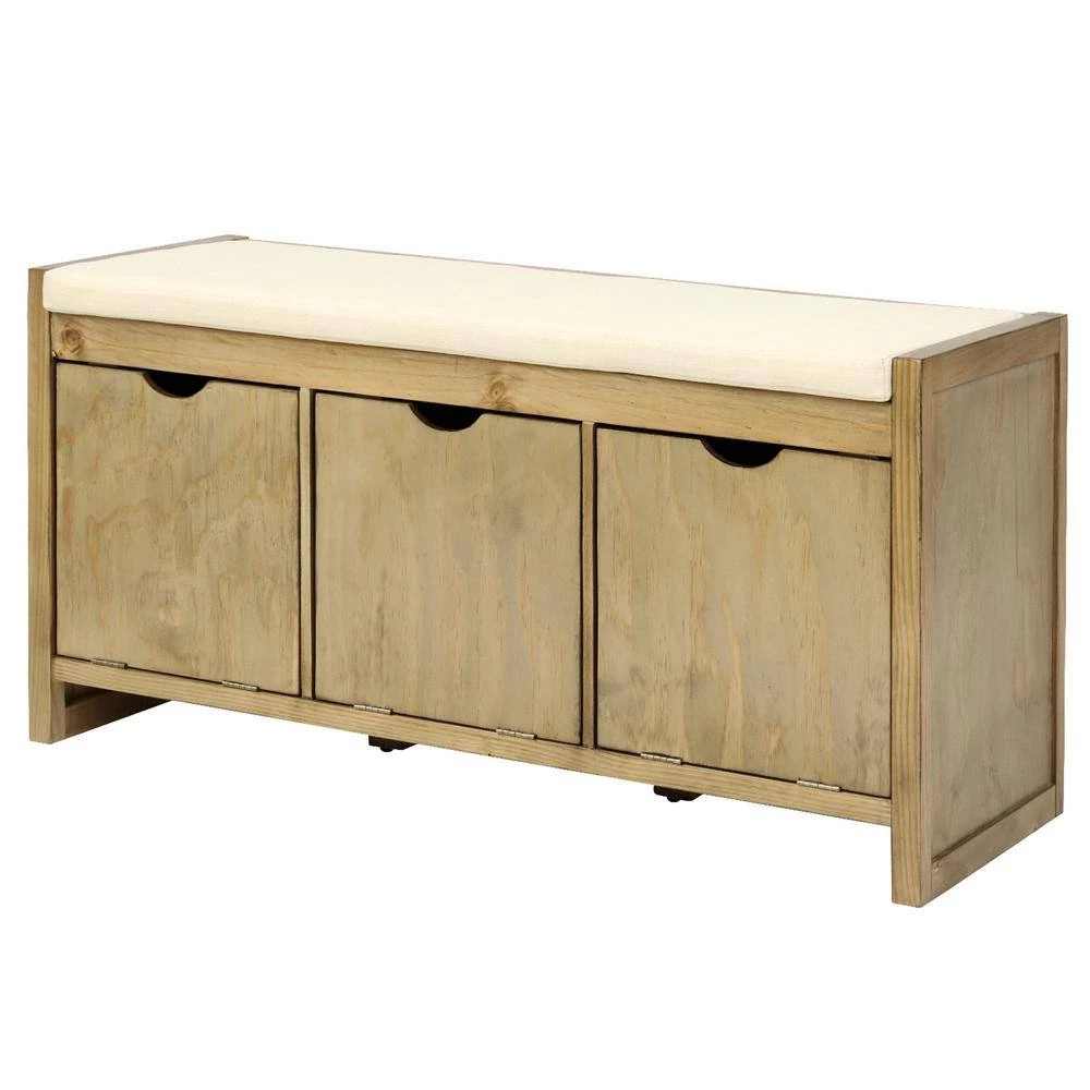 Antique Brown Storage Bench 19.8 in. H x 14 in. W x 39 in. L by Wateday 4 Antique Brown Storage Bench 19.8 in. H x 14 in. W x 39 in. L by Wateday - Image 4