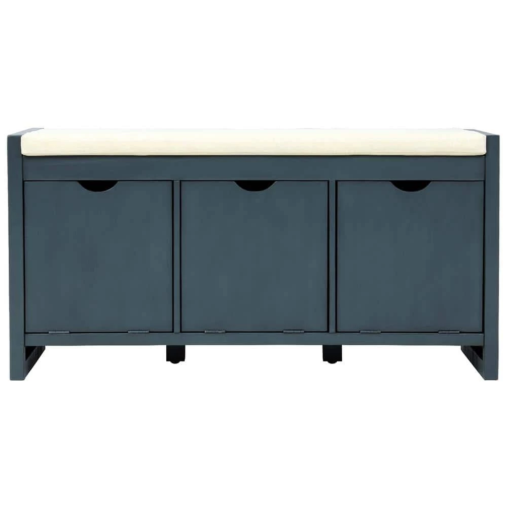 Antique Navy Storage Bench 19.8 in. H x 14 in. W x 39 in. L by Wateday 1 Antique Navy Storage Bench 19.8 in. H x 14 in. W x 39 in. L by Wateday