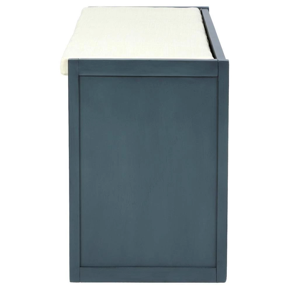 Antique Navy Storage Bench 19.8 in. H x 14 in. W x 39 in. L by Wateday 2 Antique Navy Storage Bench 19.8 in. H x 14 in. W x 39 in. L by Wateday - Image 2