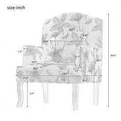 Beige Leaf Linen Fabric Arm Chair with Pillow by Wateday -Wateday Sales Store beige leaf wateday accent chairs yj yuki9596371 76 1000