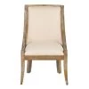 Beige Fabric Side Chair with Solid Wood Frame by Wateday