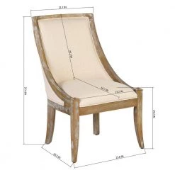 Beige Fabric Side Chair with Solid Wood Frame by Wateday -Wateday Sales Store beige wateday accent chairs yj yuki9596448 fa 1000