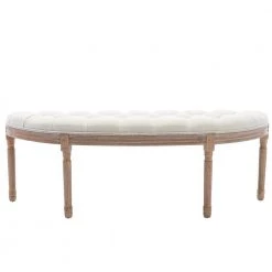 Beige Padded Seat Bench 19.5 in. H x 20 in. W x 55 in. L by Wateday
