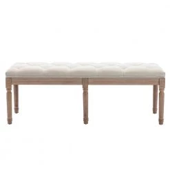 Beige Bed End Bench 16.54 in. H x 15.76 in. W x 47.64 in. L by Wateday