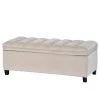 Beige Flip Top Storage Bench 16.1 in. H x 46.5 in. W x 20.1 in. D by Wateday
