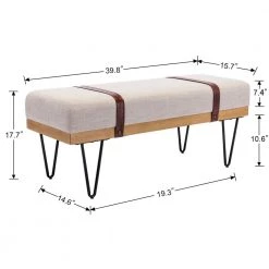 Beige Upholstered Bench 17.7 in. H x 15.7 in. W x 44.1 in. D by Wateday -Wateday Sales Store beige wateday bedroom benches yj yuki9595366 1f 1000