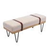 Beige Upholstered Bench 17.7 in. H x 15.7 in. W x 44.1 in. D by Wateday