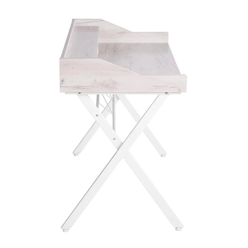 23.6 in. Rectangular Beige Wood Computer Desk with 3 Open Cubbies by Wateday 2 23.6 in. Rectangular Beige Wood Computer Desk with 3 Open Cubbies by Wateday - Image 2