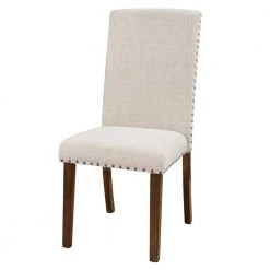 Beige Fabric Upholstered Dining Chairs (Set of 2) by Wateday