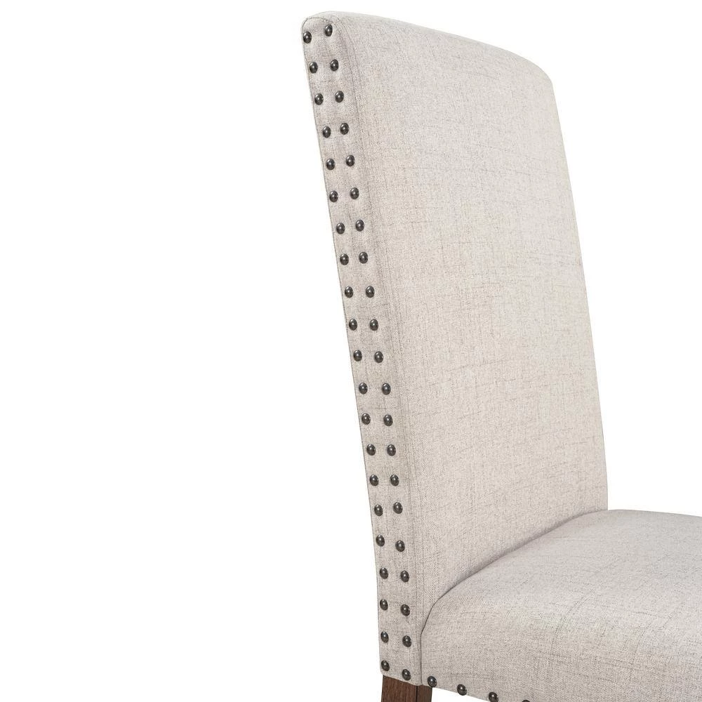 Beige Fabric Upholstered Dining Chairs (Set of 2) by Wateday 3 Beige Fabric Upholstered Dining Chairs (Set of 2) by Wateday - Image 3