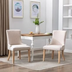 Beige Fabric Dining Side Chairs (Set of 2) by Wateday 11 Beige Fabric Dining Side Chairs (Set of 2) by Wateday -Wateday Sales Store beige wateday dining chairs yj yuki9596026 31 1000