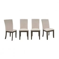 Beige Upholstered Dining Side Chair (Set of 4) by Wateday