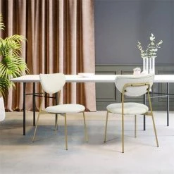 Beige Fabric Side Chair Dining Chair (Set of 2) by Wateday -Wateday Sales Store beige wateday dining chairs yj yuki9596419 31 1000