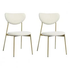 Beige Fabric Side Chair Dining Chair (Set of 2) by Wateday