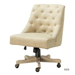 Beige Tufted Back Office Chairs without Arms by Wateday
