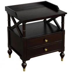 2-Drawer Black Cherry Nightstand, 27.5"H x 23.6"W x 17"L by Wateday 8 2-Drawer Black Cherry Nightstand, 27.5"H x 23.6"W x 17"L by Wateday -Wateday Sales Store black cherry wateday nightstands yj yuki9595407 c3 1000