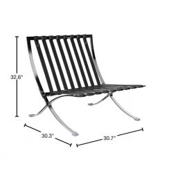 Black Genuine Leather Foldable Lounge Chair with Ottoman by Wateday -Wateday Sales Store black wateday accent chairs yj yuki9595989 40 1000