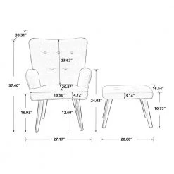 Black Upholstered Lounge Side Chair with Ottoman by Wateday 14 Black Upholstered Lounge Side Chair with Ottoman by Wateday -Wateday Sales Store black wateday accent chairs yj yuki9596006 44 1000