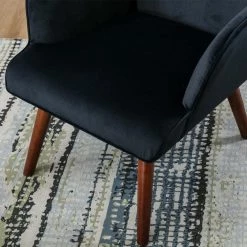 Black Upholstered Lounge Side Chair with Ottoman by Wateday 12 Black Upholstered Lounge Side Chair with Ottoman by Wateday -Wateday Sales Store black wateday accent chairs yj yuki9596006 4f 1000