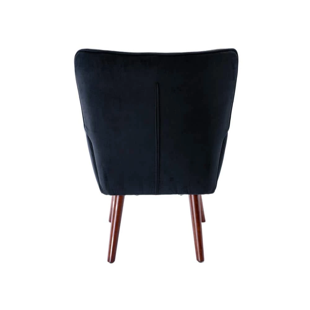 Black Upholstered Lounge Side Chair with Ottoman by Wateday 3 Black Upholstered Lounge Side Chair with Ottoman by Wateday - Image 3