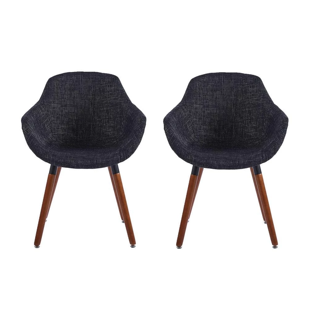 Black Fabric Arm Chair (Set of 2) by Wateday 1 Black Fabric Arm Chair (Set of 2) by Wateday