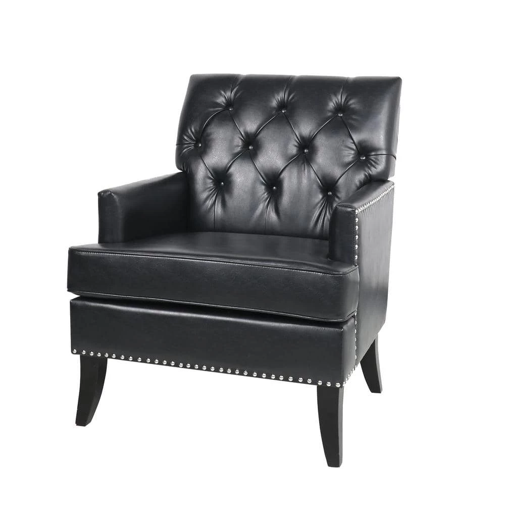 Black PU Leather Side Chair with Cushion by Wateday 1 Black PU Leather Side Chair with Cushion by Wateday