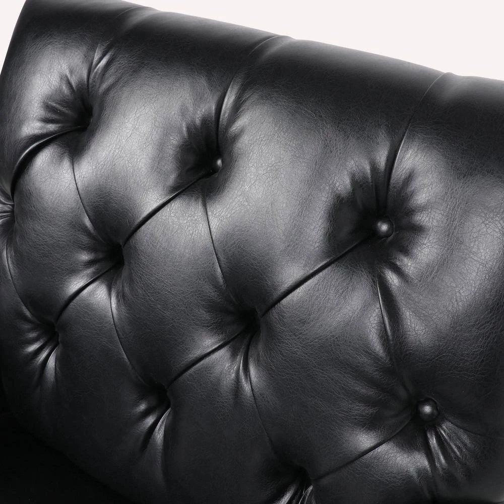 Black PU Leather Side Chair with Cushion by Wateday 3 Black PU Leather Side Chair with Cushion by Wateday - Image 3