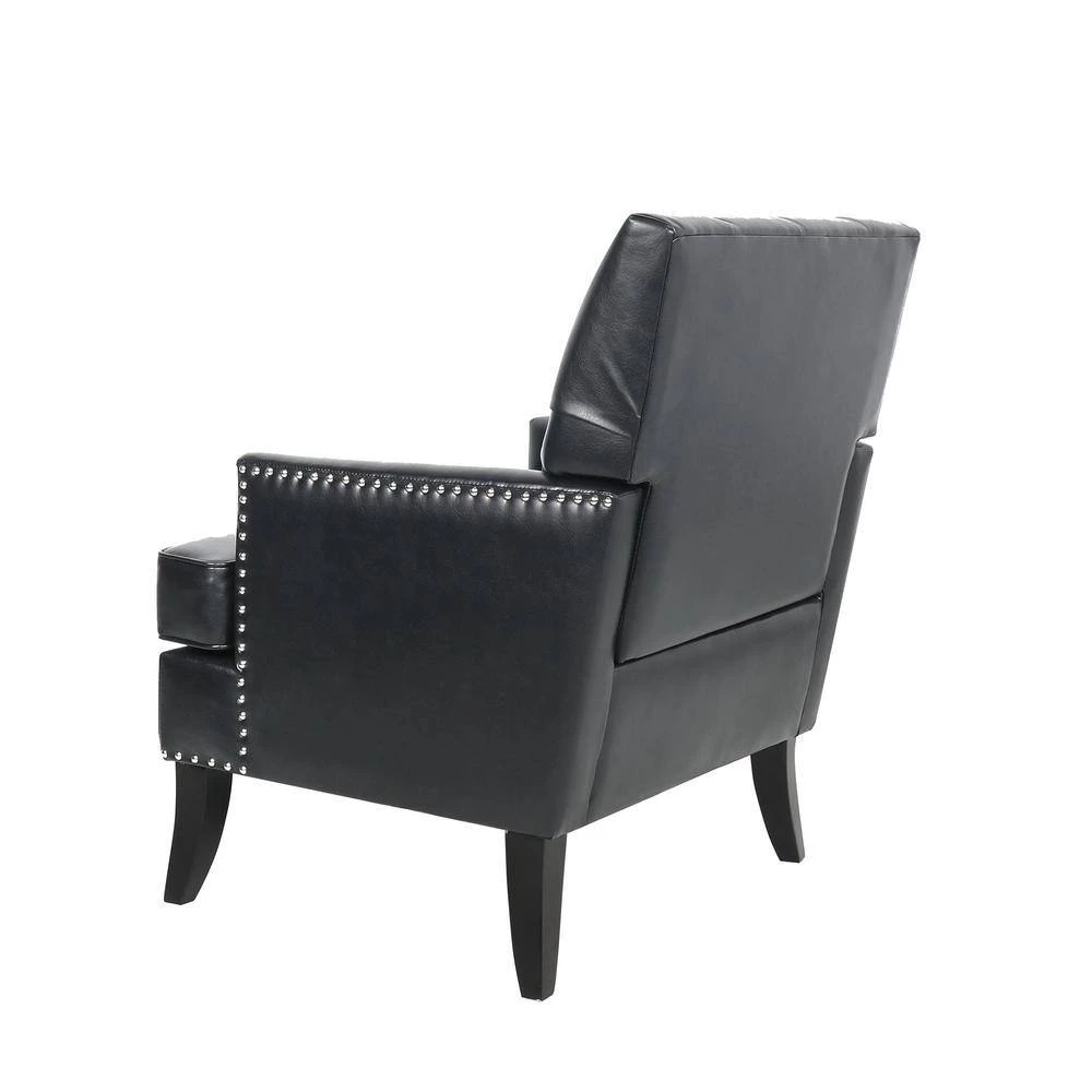 Black PU Leather Side Chair with Cushion by Wateday 2 Black PU Leather Side Chair with Cushion by Wateday - Image 2