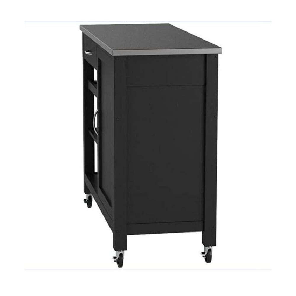 Black Kitchen Cart with Towel Bar by Wateday 2 Black Kitchen Cart with Towel Bar by Wateday - Image 2