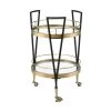 Black Round Serving Cart with Wheels by Wateday