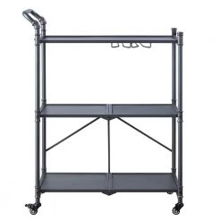 Black Serving Cart with Towel Rack by Wateday