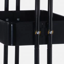 Black 3-Tier Utility Cart with Wheels and Handle by Wateday 8 Black 3-Tier Utility Cart with Wheels and Handle by Wateday -Wateday Sales Store black wateday bar carts yj yuki9596102 1f 1000