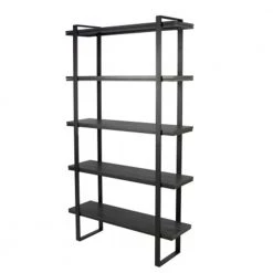 70.9 in. H Black Wood 5-Shelf Bookcase by Wateday