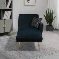Black Velvet Recliner Chaise.Lounge Sofa with Pillow by Wateday 15 Black Velvet Recliner Chaise.Lounge Sofa with Pillow by Wateday -Wateday Sales Store black wateday chaise lounges yj yuki9596752 31 1000