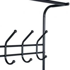 Black Freestanding Clothing Rack with Bottom Shelves by Wateday -Wateday Sales Store black wateday coat racks yj yuki9596392 4f 1000