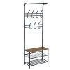 Black Freestanding Clothing Rack with Bottom Shelves by Wateday