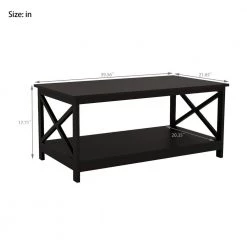 39 .57" Black Rectangle MDF Top Coffee Table with 1 Piece by Wateday -Wateday Sales Store black wateday coffee tables yj yuki9595585 c3 1000
