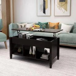 41 .14" Black Rectangle MDF Top Coffee Table with Lift Top by Wateday -Wateday Sales Store black wateday coffee tables yj yuki9595586 31 1000