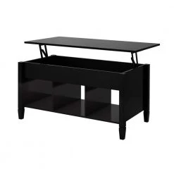 41 .14" Black Rectangle MDF Top Coffee Table with Lift Top by Wateday
