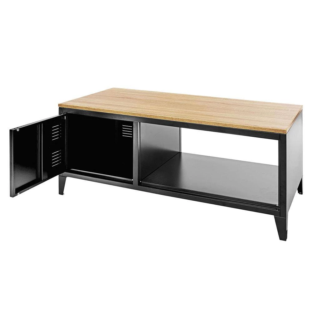43 .3" Black Rectangle MDF Coffee Table with Storage and Cabinet by Wateday 4 43 .3" Black Rectangle MDF Coffee Table with Storage and Cabinet by Wateday - Image 4