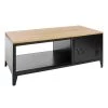 43 .3" Black Rectangle MDF Coffee Table with Storage and Cabinet by Wateday