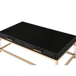 44 in. Black Rectangle Wood Coffee Table with 2-Drawers by Wateday -Wateday Sales Store black wateday coffee tables yj yuki9595670 4f 1000