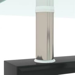 39.37 in. Black Rectangle Glass Coffee Table with Shelf by Wateday -Wateday Sales Store black wateday coffee tables yj yuki9595695 4f 1000