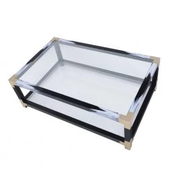 54 in. L Black Rectangle Glass Coffee Table with Shelf by Wateday -Wateday Sales Store black wateday coffee tables yj yuki9595705 c3 1000