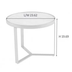 24.8 in. Black Small Round Stone Coffee Table by Wateday -Wateday Sales Store black wateday coffee tables yj yuki9596168 44 1000