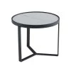 24.8 in. Black Small Round Stone Coffee Table by Wateday