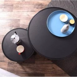 31.50 in. Black Small Round Wood Coffee Table 2-Pieces by Wateday 11 31.50 in. Black Small Round Wood Coffee Table 2-Pieces by Wateday -Wateday Sales Store black wateday coffee tables yj yuki9596507 4f 1000