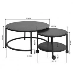 31.50 in. Black Small Round Wood Coffee Table 2-Pieces by Wateday 14 31.50 in. Black Small Round Wood Coffee Table 2-Pieces by Wateday -Wateday Sales Store black wateday coffee tables yj yuki9596507 fa 1000