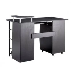 21.65 in. Rectangular Black Wood 2-Drawer Computer Desk with CPU Tray, Storage Shelves by Wateday -Wateday Sales Store black wateday computer desks yj yuki9595725 c3 1000